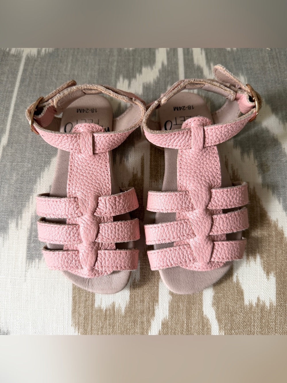 18-24M🩷 Monkey Feet Pink Leather Strappy Fisherman Toddler Sandals